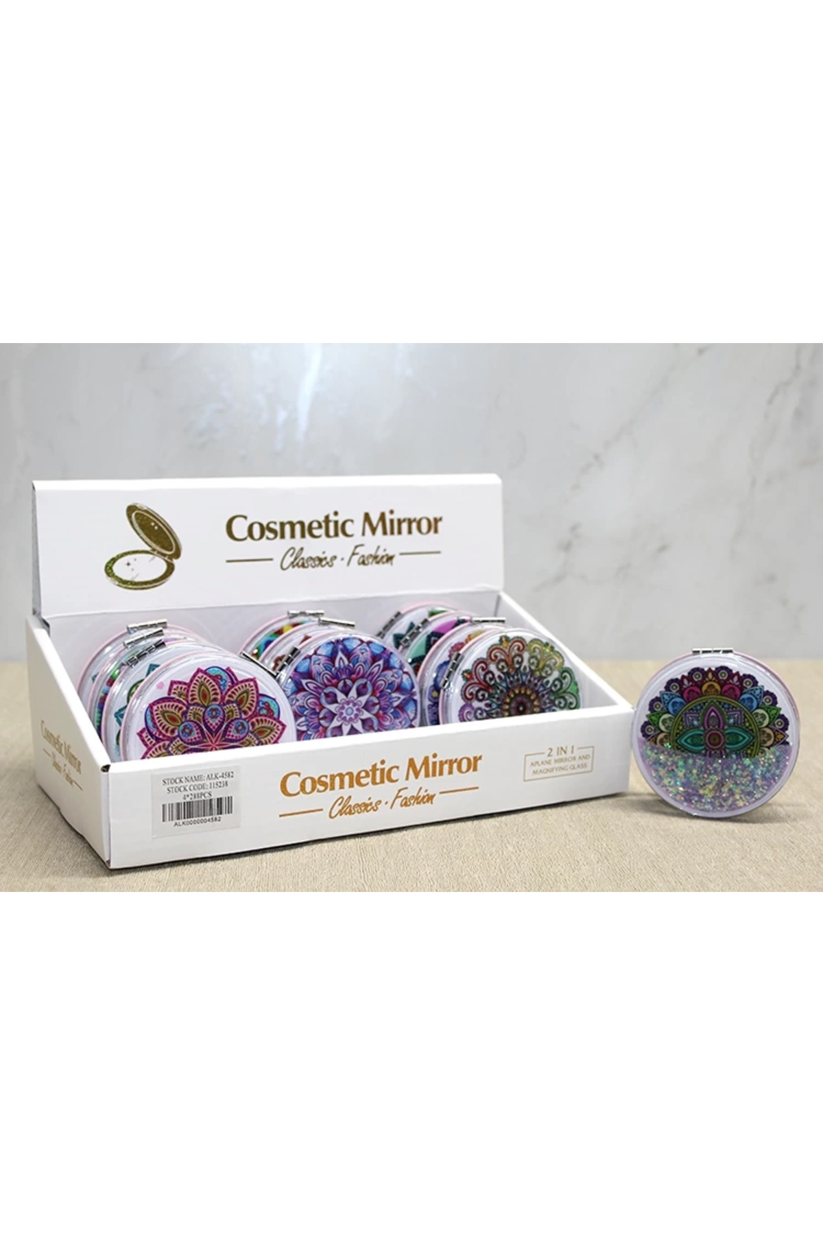 NARUE Mandala Desenli Hareketli Sulu El Aynası Alk4582