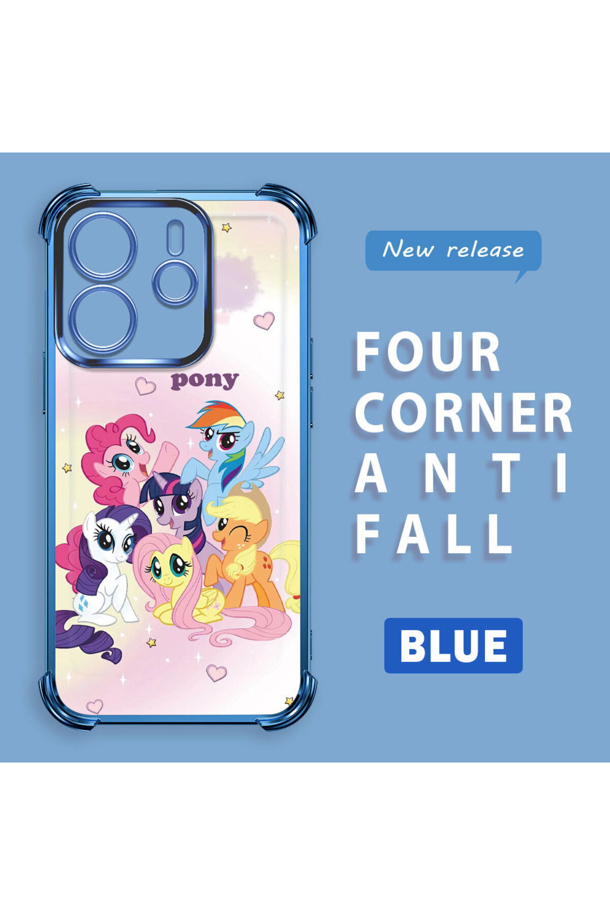 Redmi Note 14 4G Compatible Clear Silicone Camera Protection Anti-Impact Pony Pattern Case