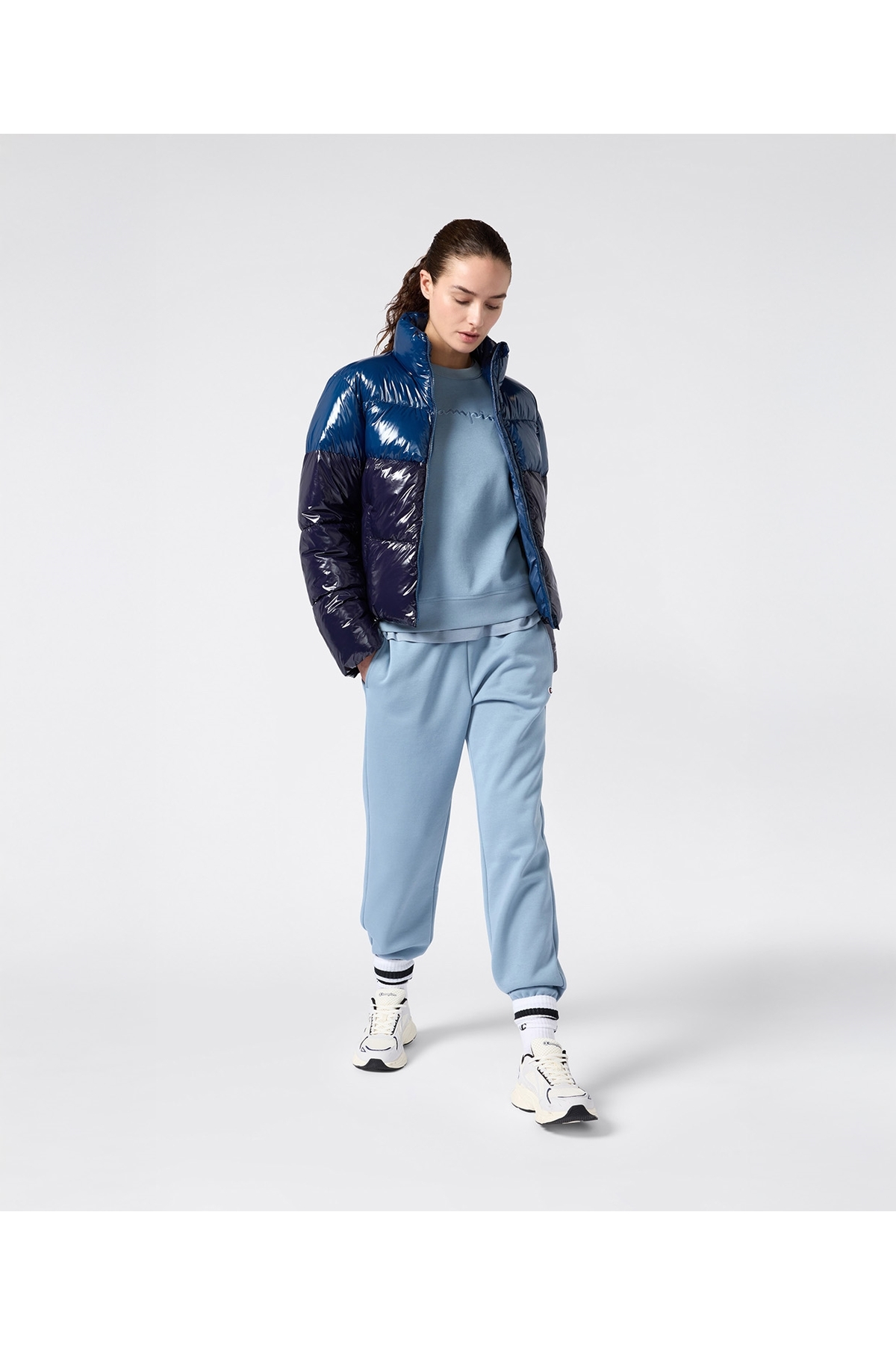 Champion  Polyfilled Jacket Kadın Lacivert Mont - 118219-BS501 - Görsel 4
