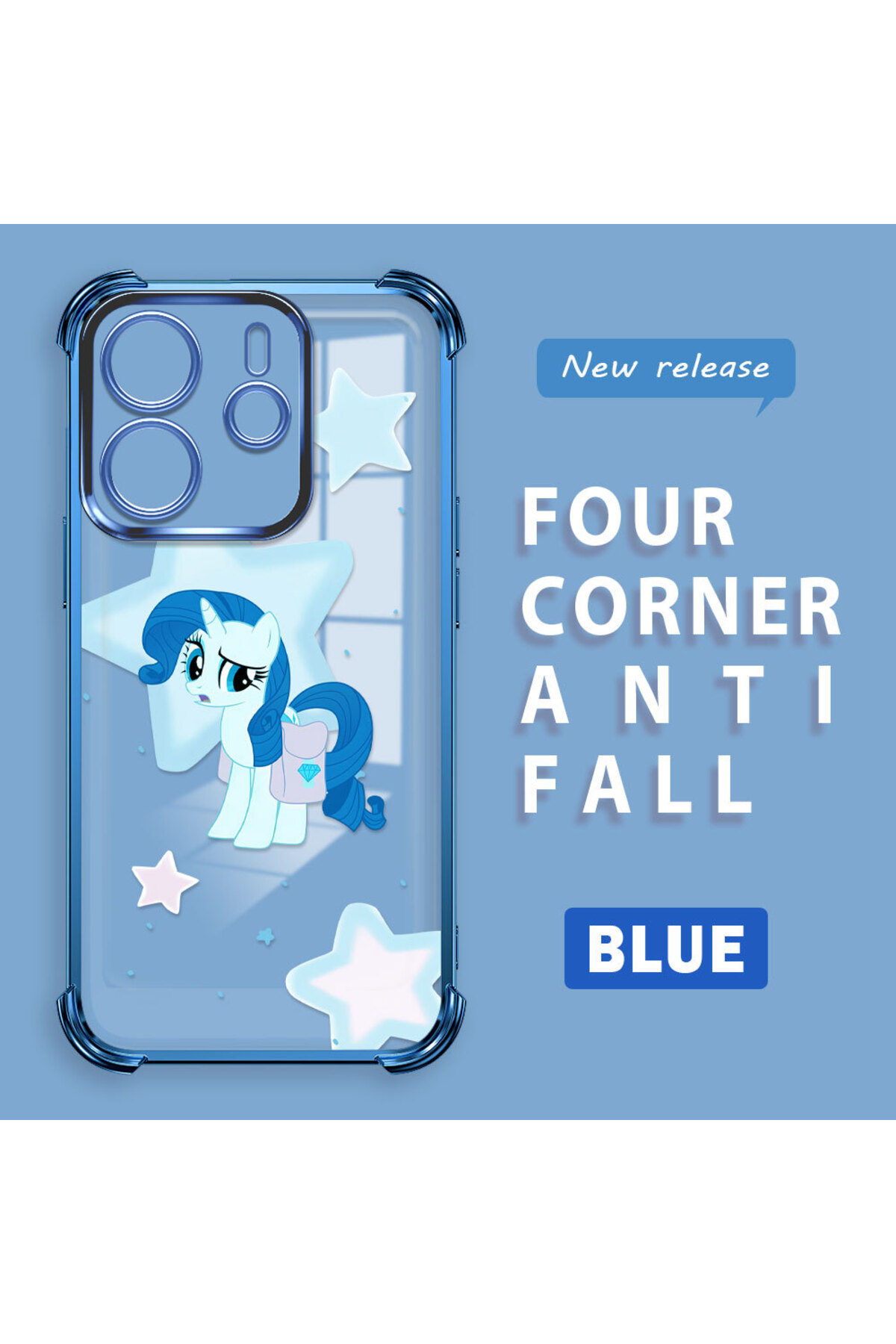 Redmi Note 14 4G Compatible Clear Silicone Case Pony Pattern Camera Protection Anti-Shock