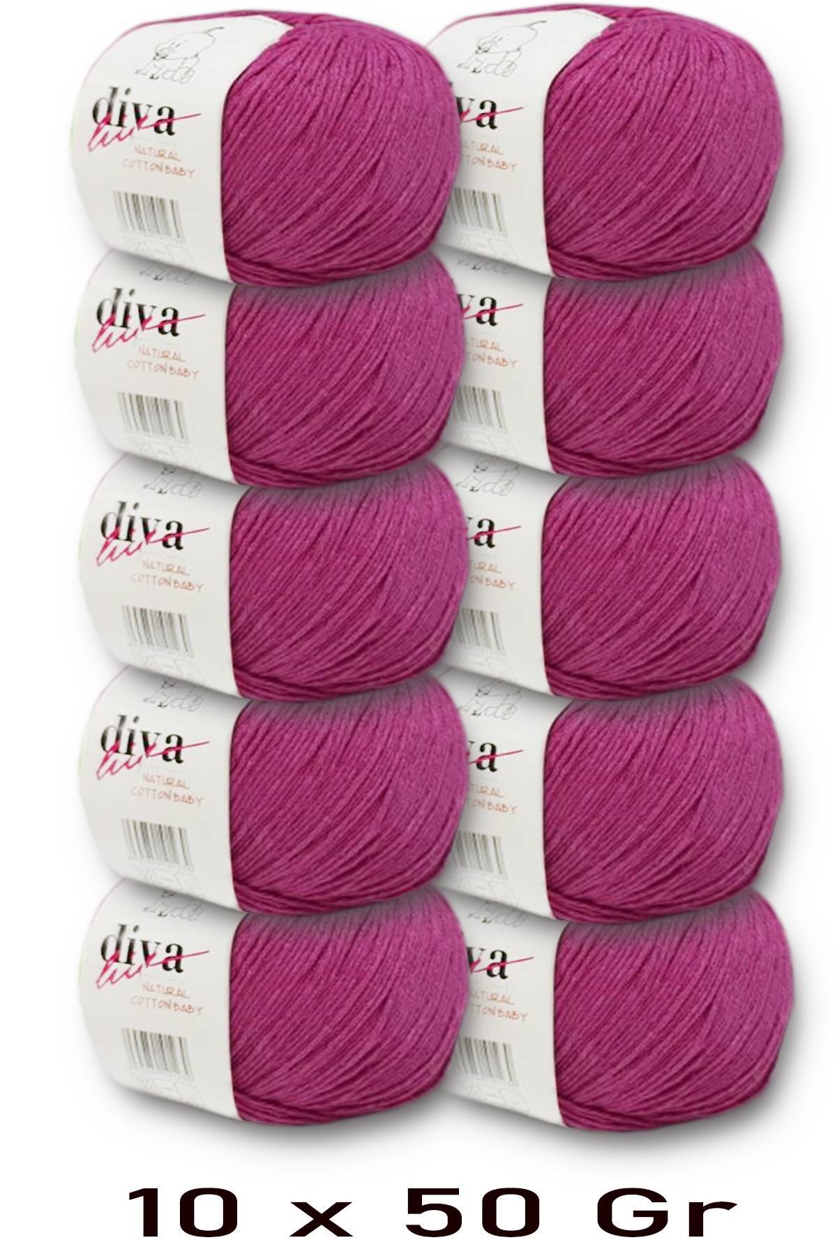 Premium Amigurumi Rope Punch Baby Soft Cotton 500 g (pack of 10) - Dark Pink