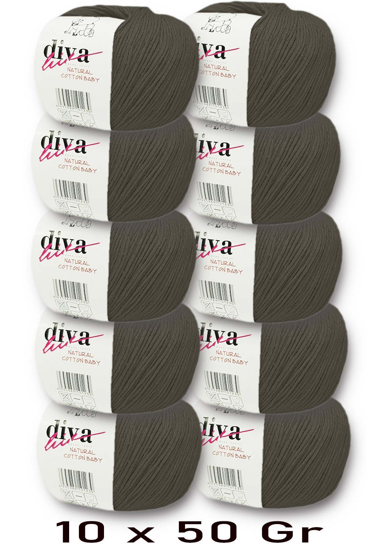 Premium Amigurumi Rope Punch Baby Soft Cotton 500 g (pack of 10) - Mink