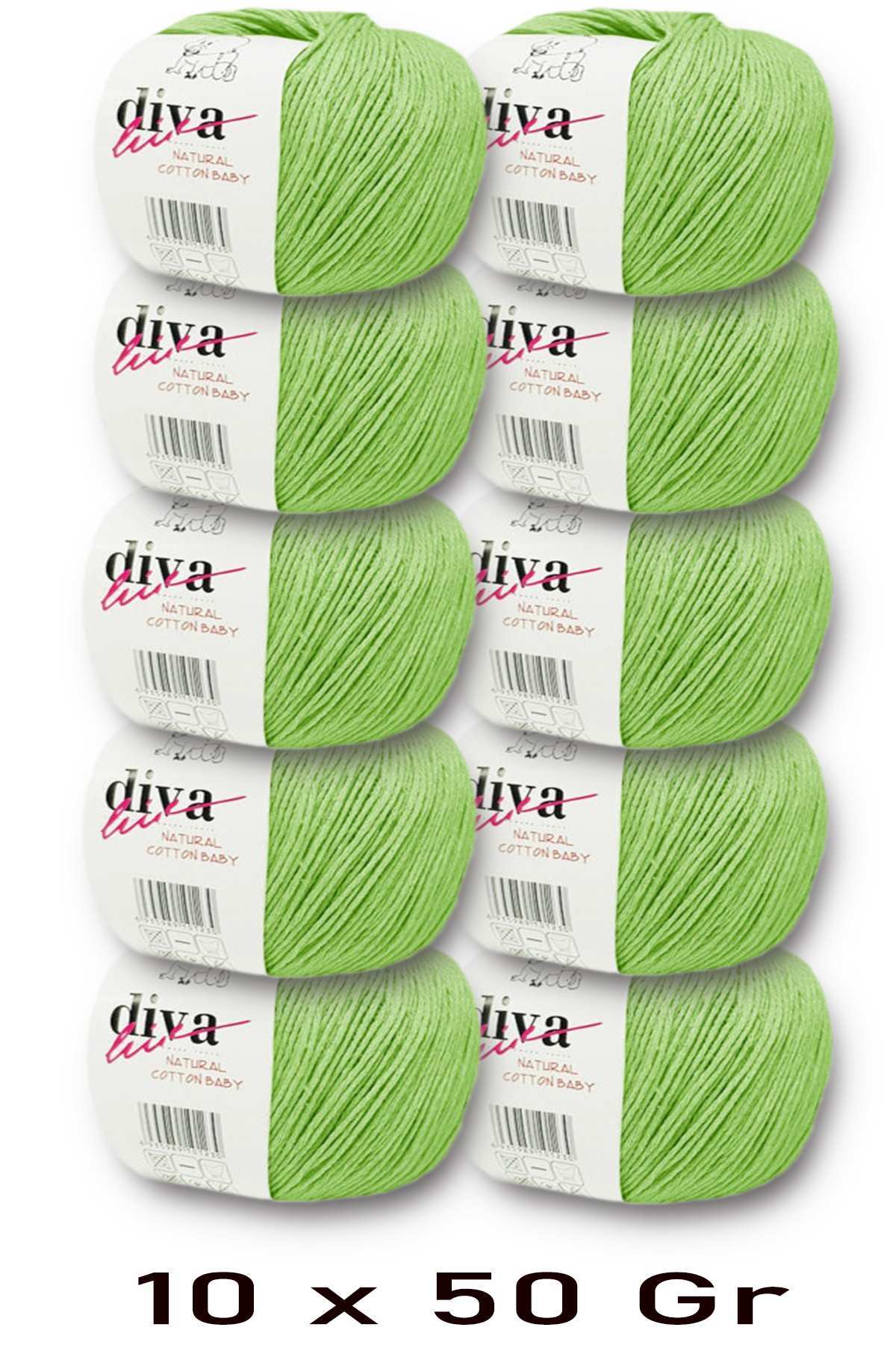 Premium Amigurumi Rope Punch Bebe Soft Cotton 500 g (pack of 10) - Pistachio Green