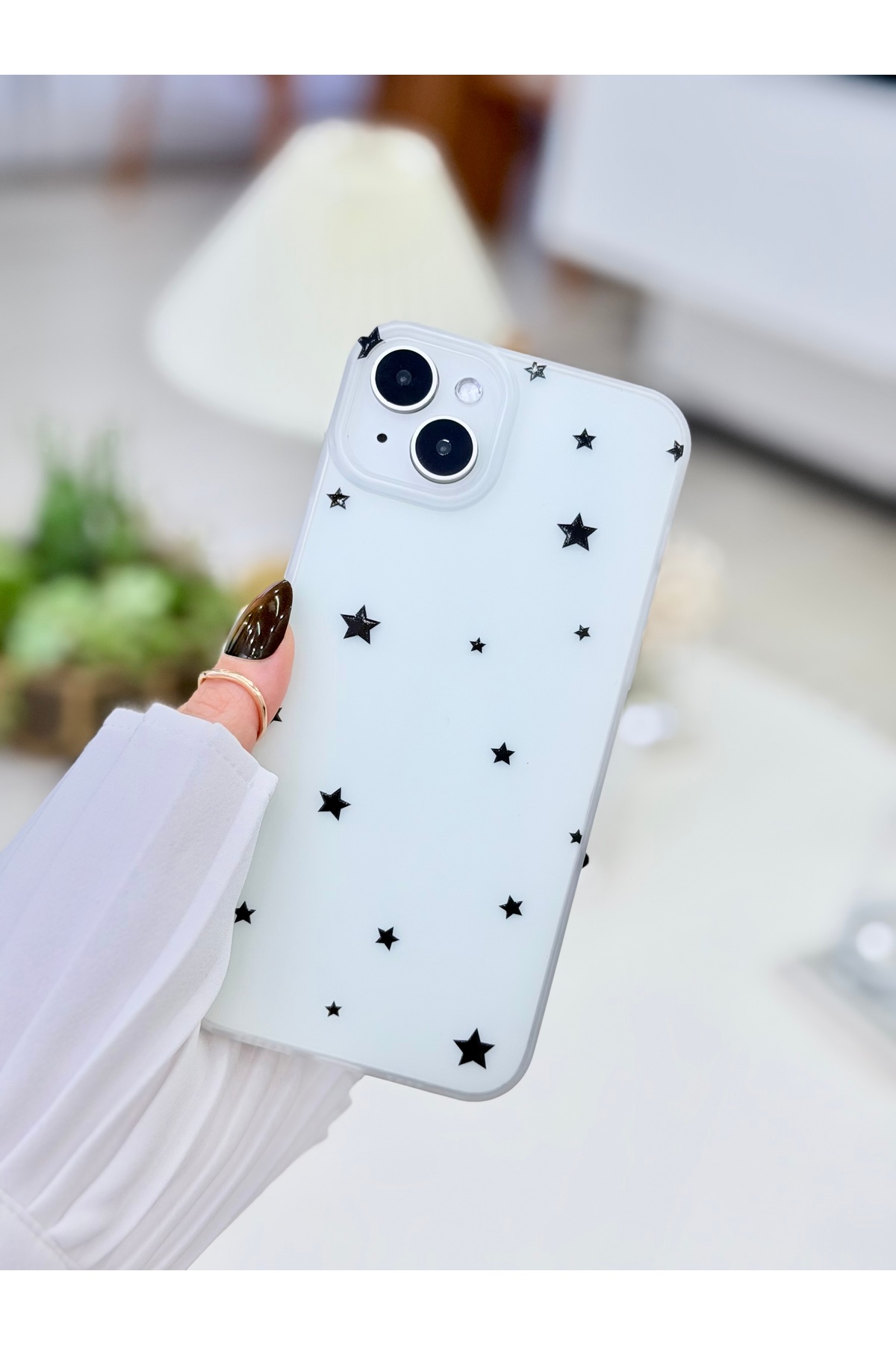 Iphone 14 Plus and 15 Plus Compatible Anti-Shock Matte Transparent Printed Silicone Case