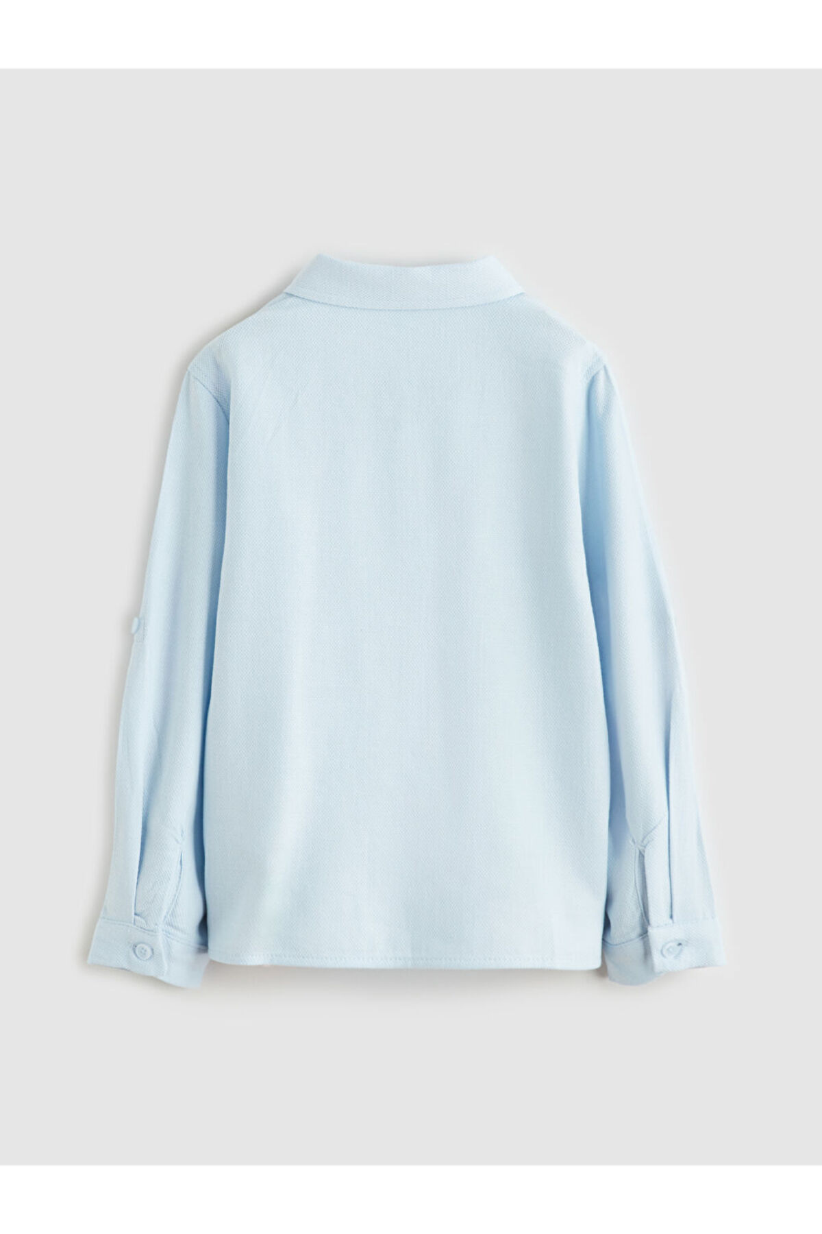 LC Waikiki Mavi Basic Uzun Kollu Erkek Çocuk Gömlek fotoğrafı 3 (önizleme)