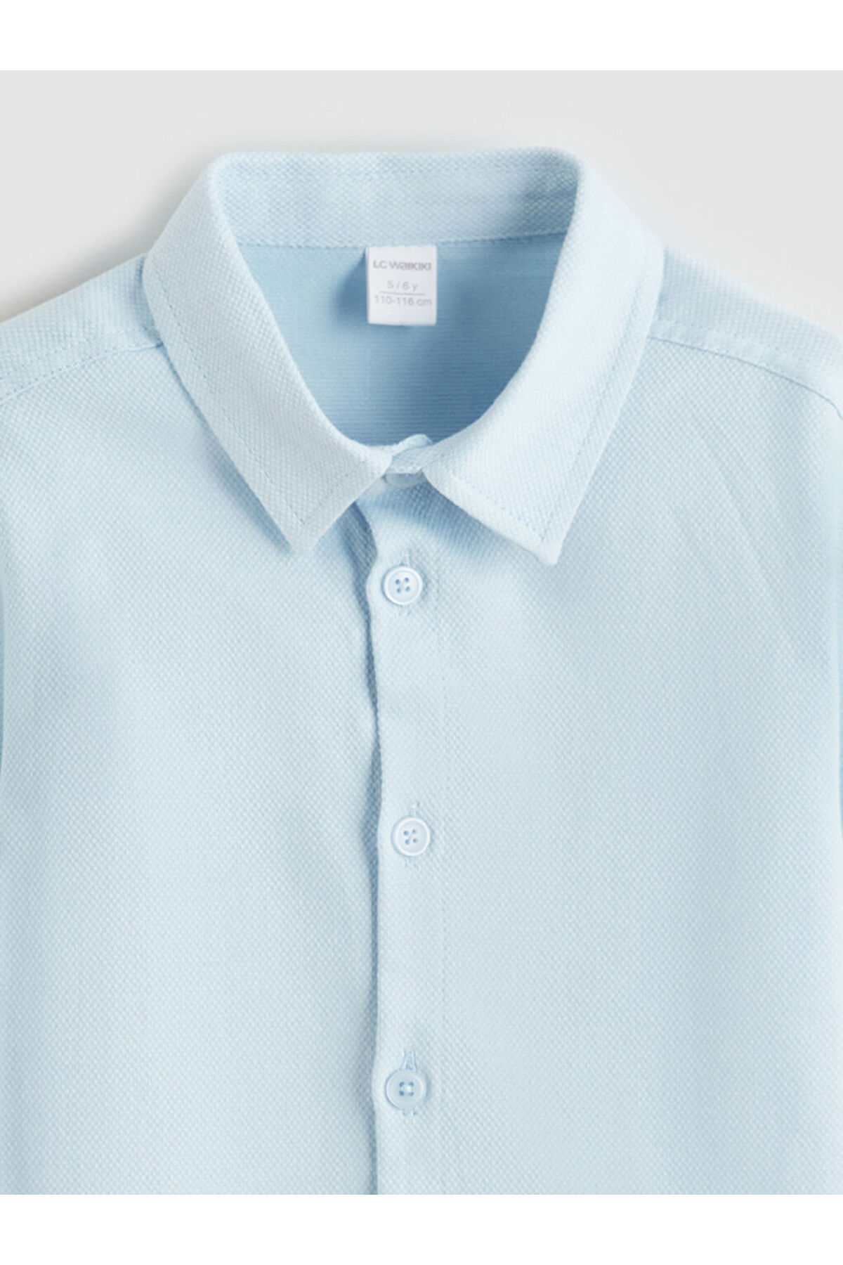 LC Waikiki Mavi Basic Uzun Kollu Erkek Çocuk Gömlek fotoğrafı 4 (önizleme)