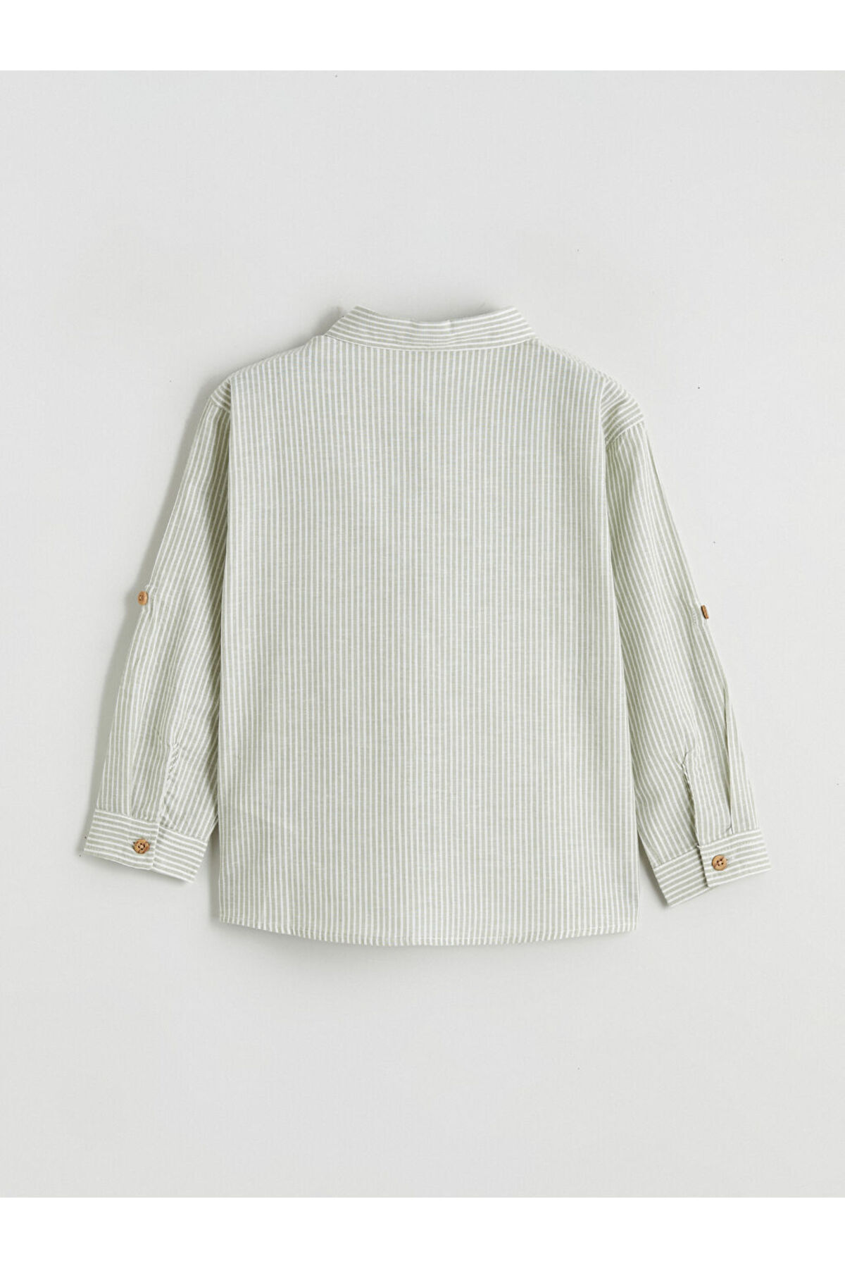 LC Waikiki Yeşil Çizgili Keten Karışımlı Erkek Çocuk Gömlek fotoğrafı 5 (önizleme)