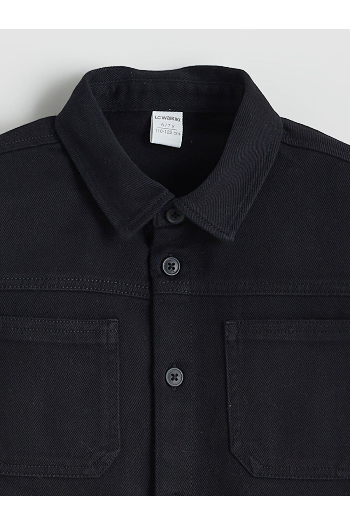 LC Waikiki Siyah Erkek Çocuk Gabardin Gömlek fotoğrafı 2 (önizleme)