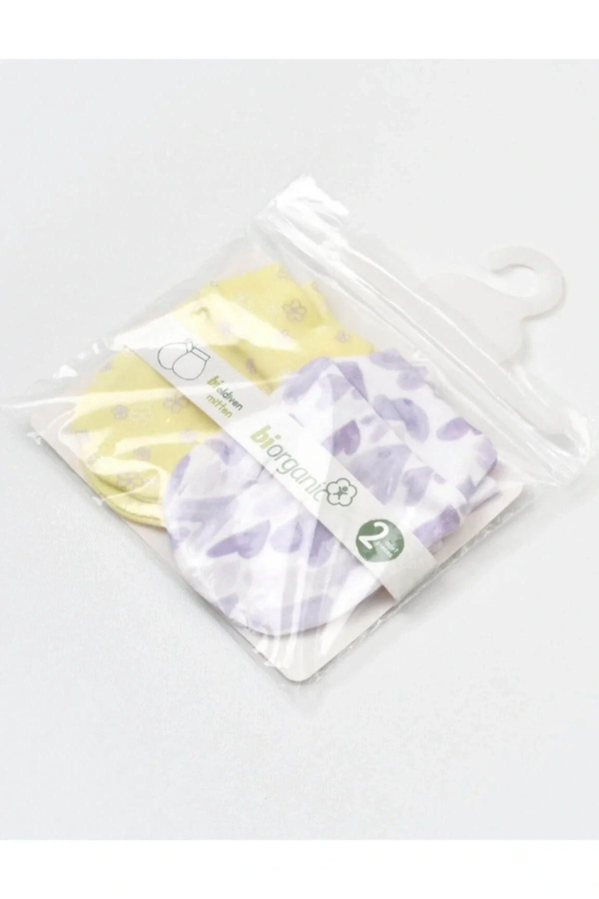 Bibaby Organik Eldiven 2li Love You Baby Yellow Lavender fotoğrafı 5 (önizleme)