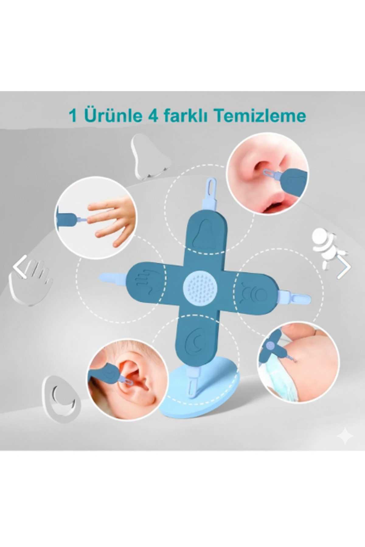 KdrElektronik 4'ü 1 Arada Bebek Bakım ve Temizlik Aparatı - Burun, Kulak, Tırnak ve Göbek Deliği Temizleyici fotoğrafı 2 (önizleme)