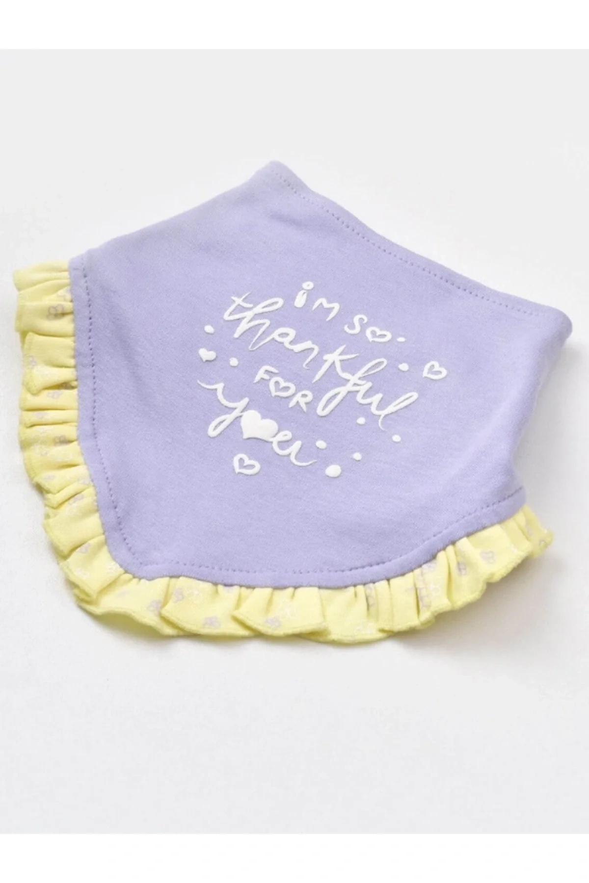 Bibaby Organik Fular Önlük 2li Love You Baby Yellow Lavender fotoğrafı 2 (önizleme)