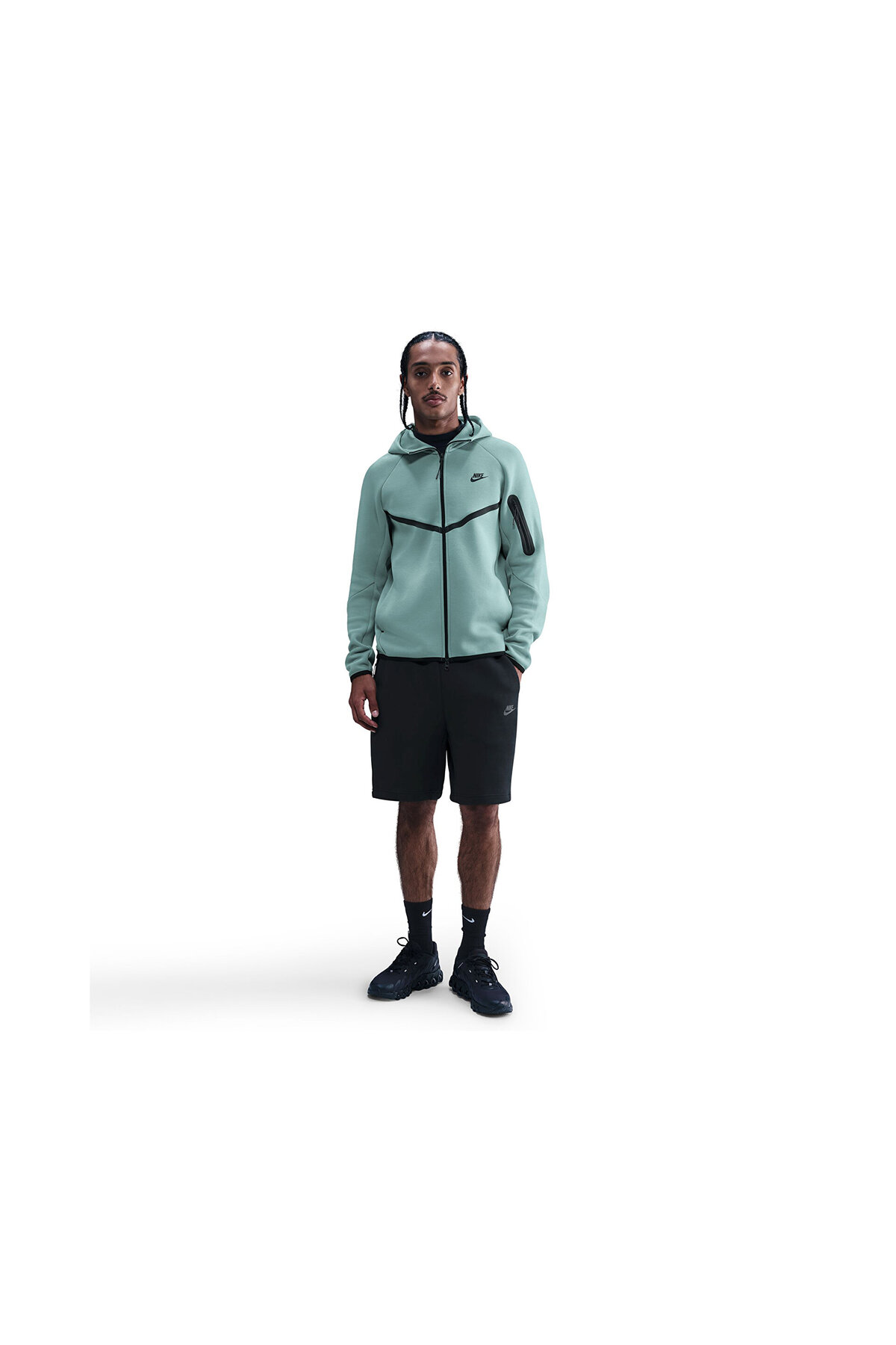 کاپشن ورزشی کلاه‌دار تمام زیپ از جنس پشم گوسفند Tech Fleece نایکی ژاکت اسپرت Nike