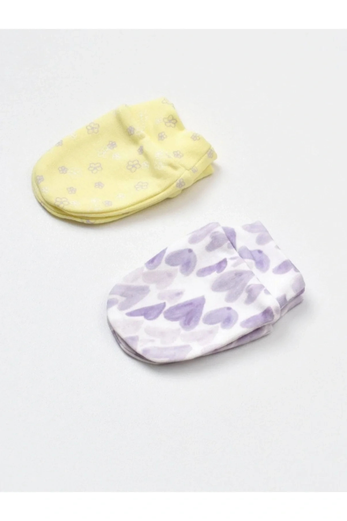 Bibaby Organik Eldiven 2li Love You Baby Yellow Lavender fotoğrafı 3 (önizleme)