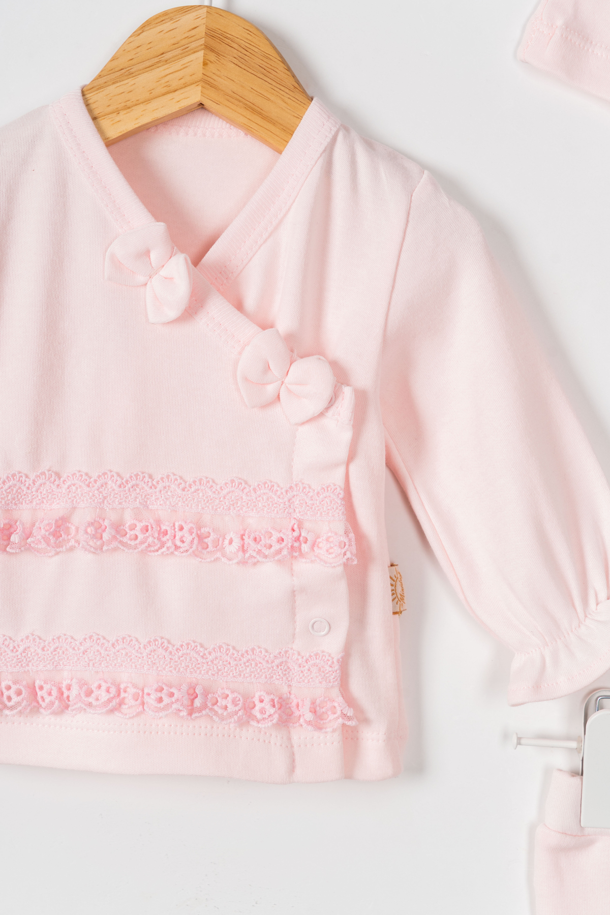 Miniday Baby Kız Bebek Mevlütlük Dantelli Hastane Çıkışı 5'li set Yeni doğan Mevlitlik % 100 Pamuk 70 fotoğrafı 5 (önizleme)