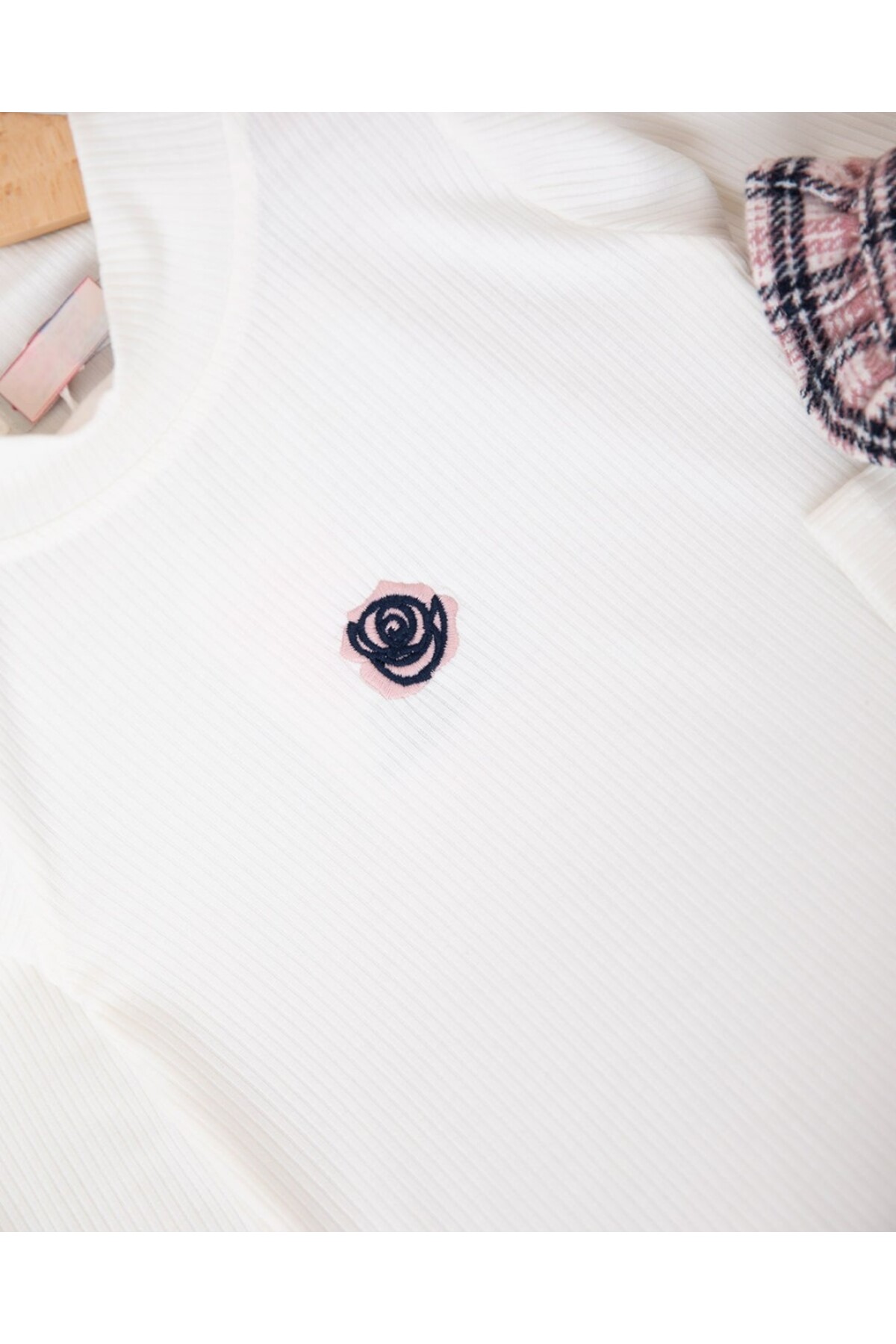 Ege Bebek Kız Çocuk 4-5-6-7-8 Yaş Oduncu Kumaş Salopetli Badili 2 Parça Takım, Ekose Desenli Elbise fotoğrafı 3 (önizleme)