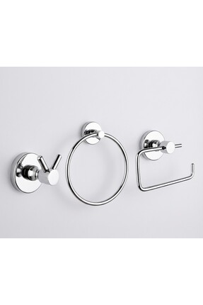 enalburumtr Paslanmaz Krom - 2'li Bornoz Askısı / Tuvalet Kağıtlığı / Yuvarla...