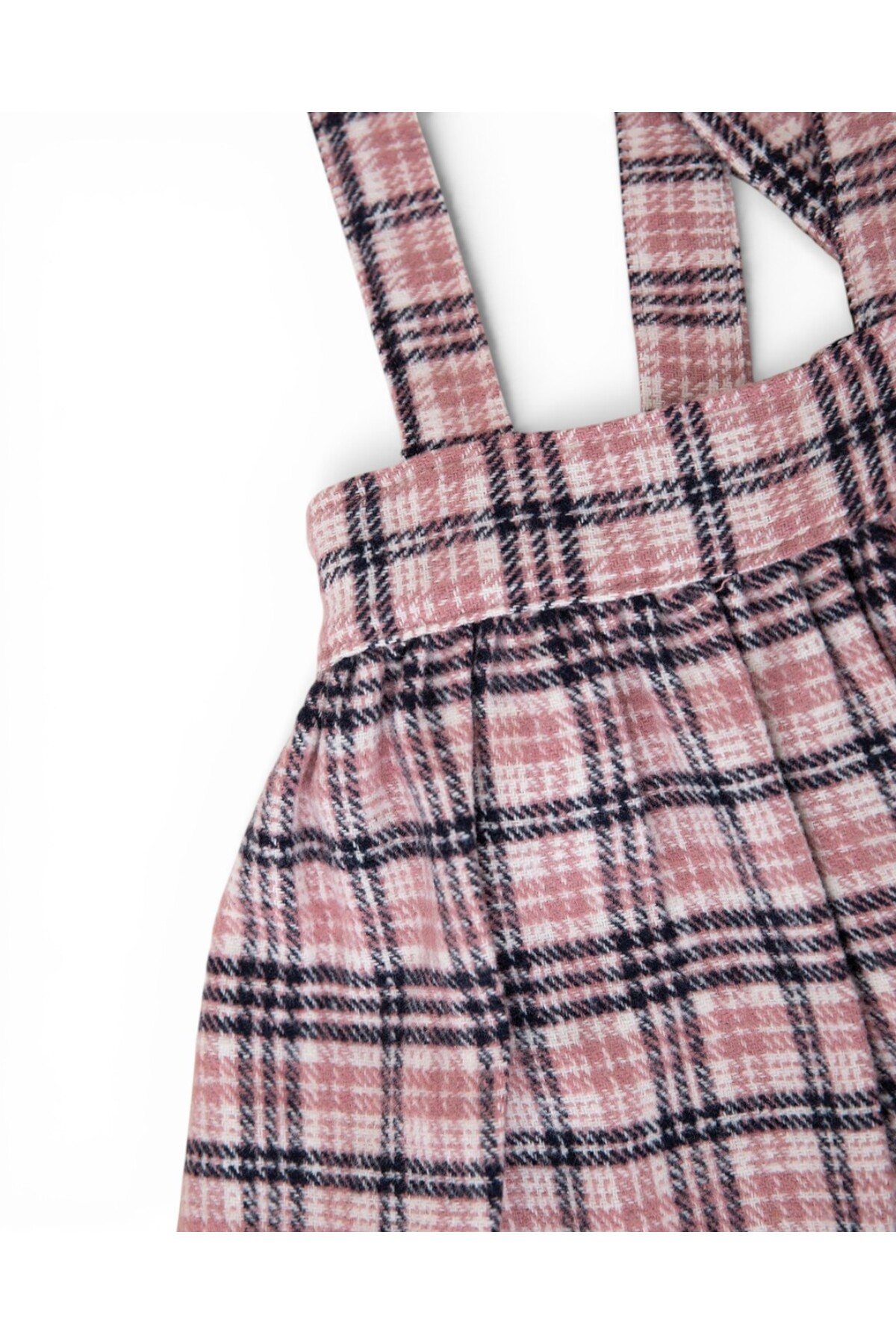 Ege Bebek Kız Çocuk 4-5-6-7-8 Yaş Oduncu Kumaş Salopetli Badili 2 Parça Takım, Ekose Desenli Elbise fotoğrafı 4 (önizleme)