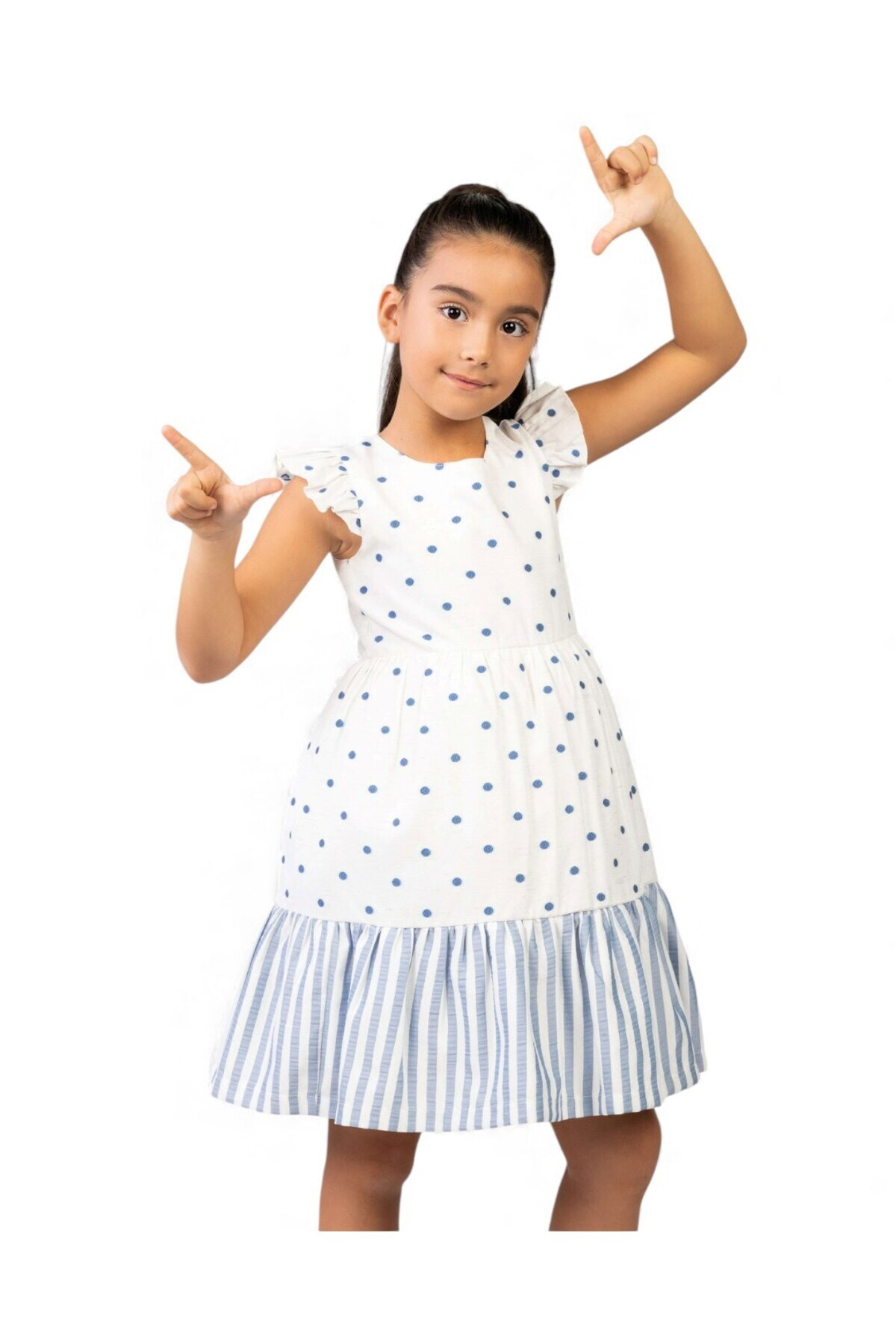 Ege Bebek Kız Çocuk Keten Bolerolu Askılı Keten Elbise, 6-7-8-9-10 Yaş Elbise ve Bolerolu 2'li Takım fotoğrafı 6 (önizleme)