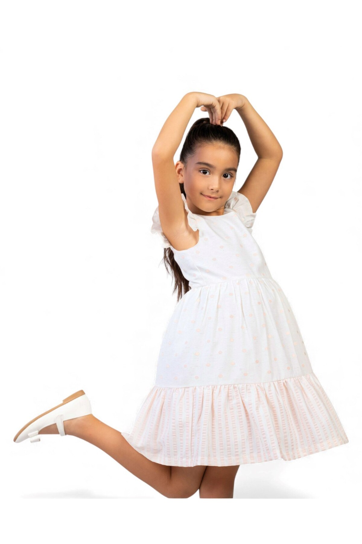 Ege Bebek Kız Çocuk Keten Bolerolu Askılı Keten Elbise, 6-7-8-9-10 Yaş Elbise ve Bolerolu 2'li Takım fotoğrafı 7 (önizleme)