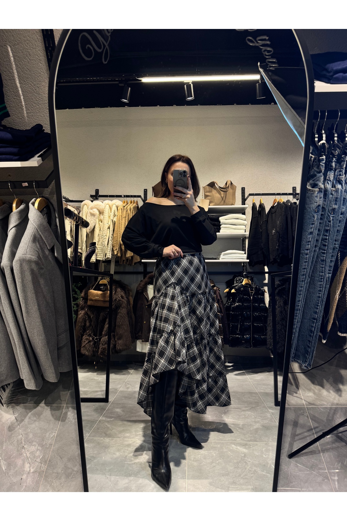 ESDİVABUTİK  Ekose etek - Görsel 2