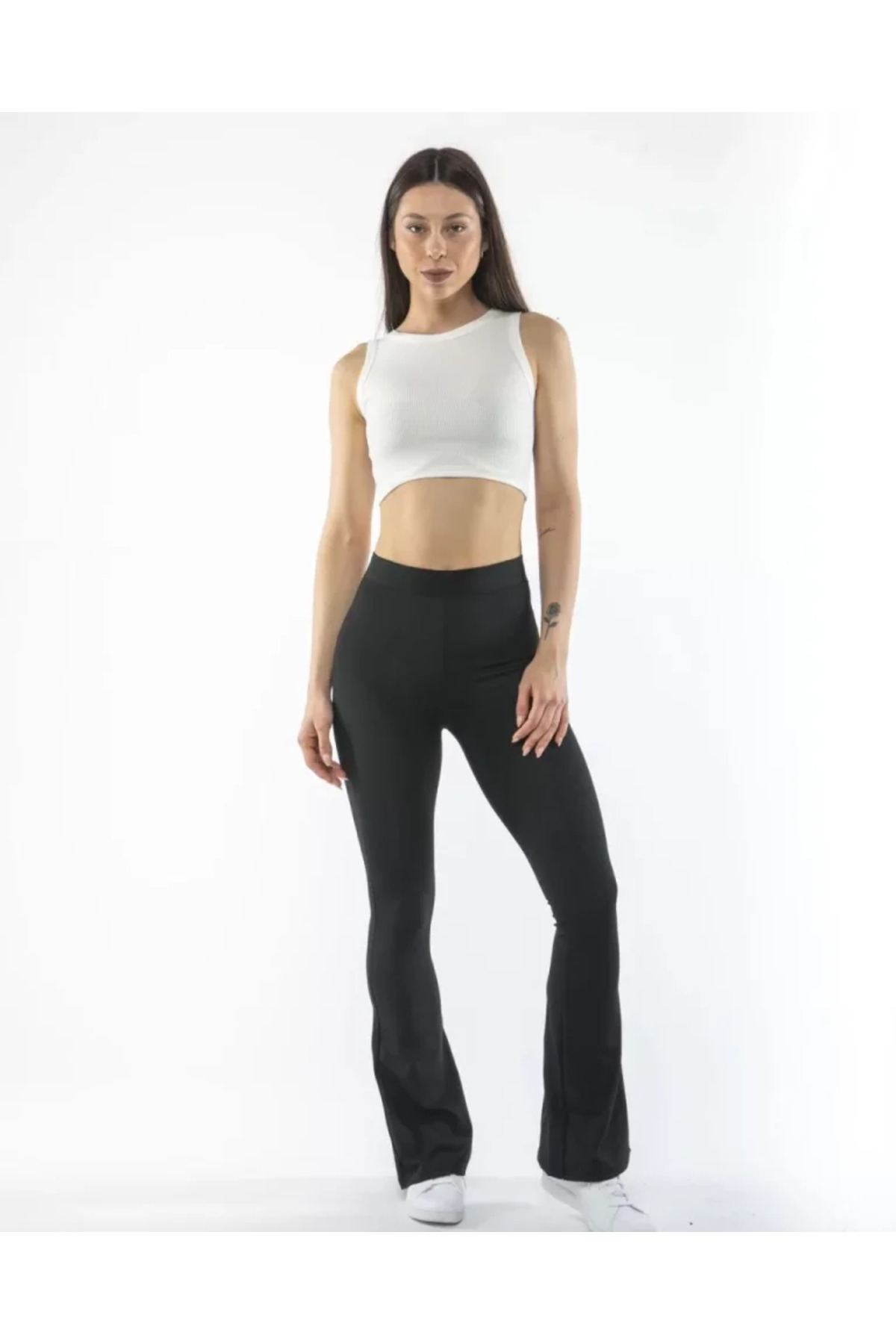 Kanonik Education Yüksel Bel İspanyol Paça Tayt - Siyah