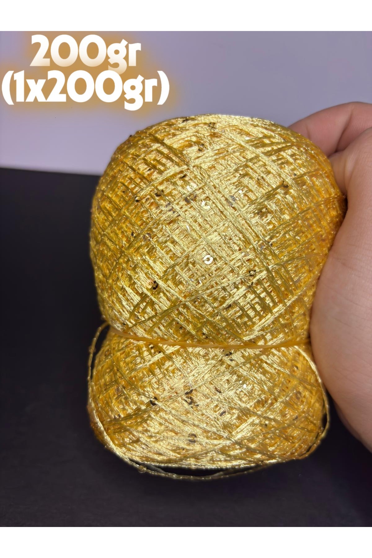 Yellow flush gold flake knit rope 200gr