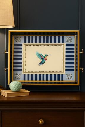 LinkaHome Sinek Kuşu Desenli Modern Çay Kahve Kahvaltılık Ve Sunum Tepsisi 48...