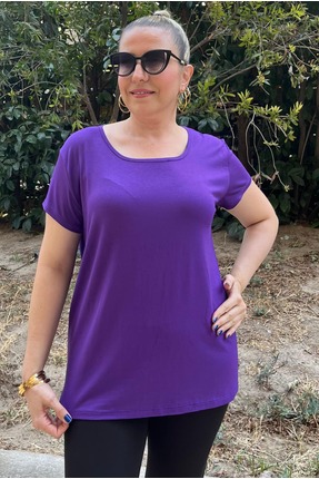 Gülmina Moda Kadın Viskon Kare yaka Rahat Bluz