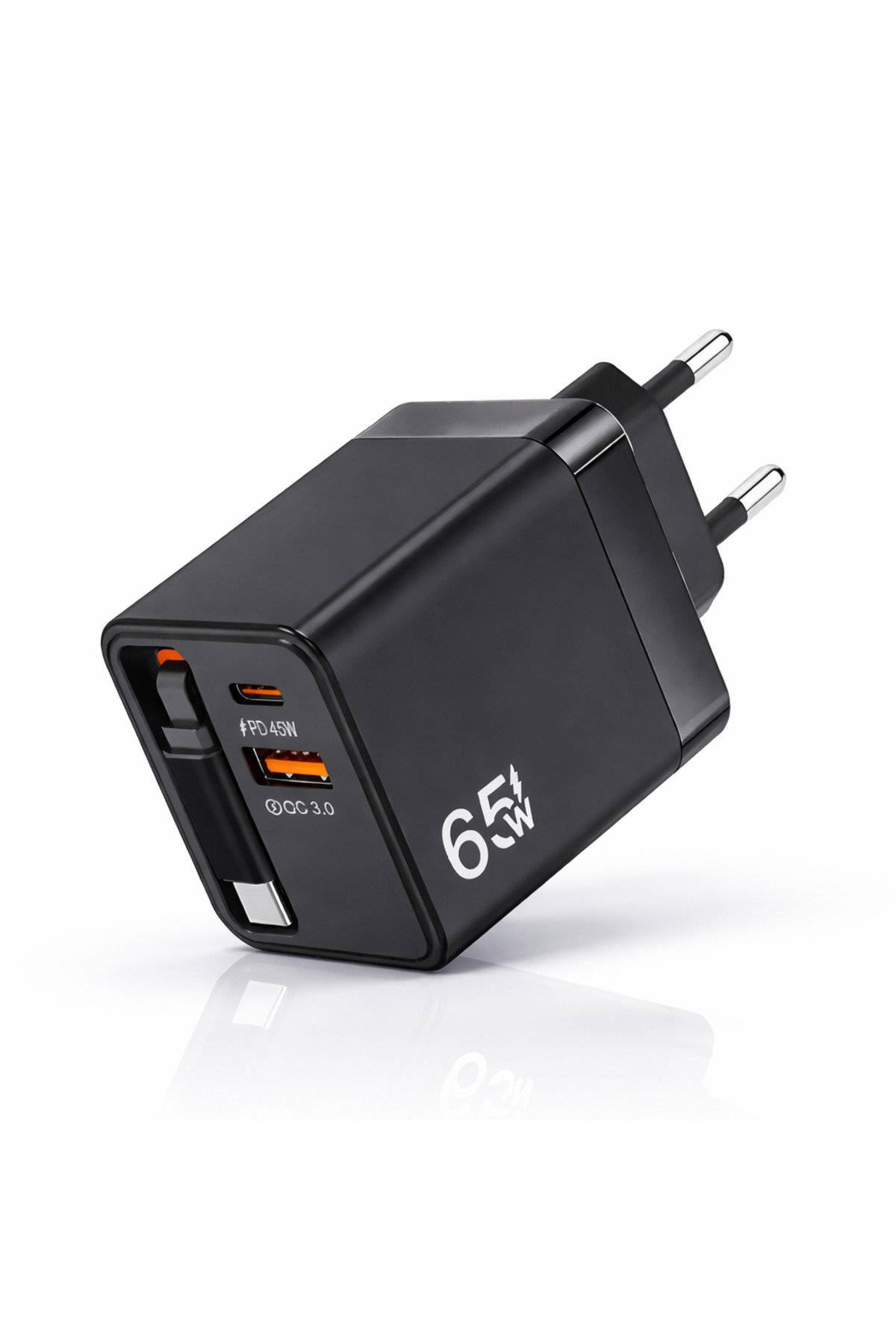 yk desing 65W Süper Hızlı Şarj Adaptörü – PD 45W + QC 3.0