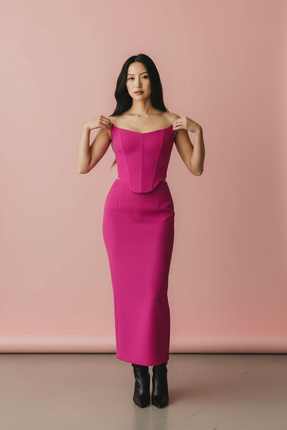 ECEM ALP Rosalie Pembe Kadın Korse Büstiyer