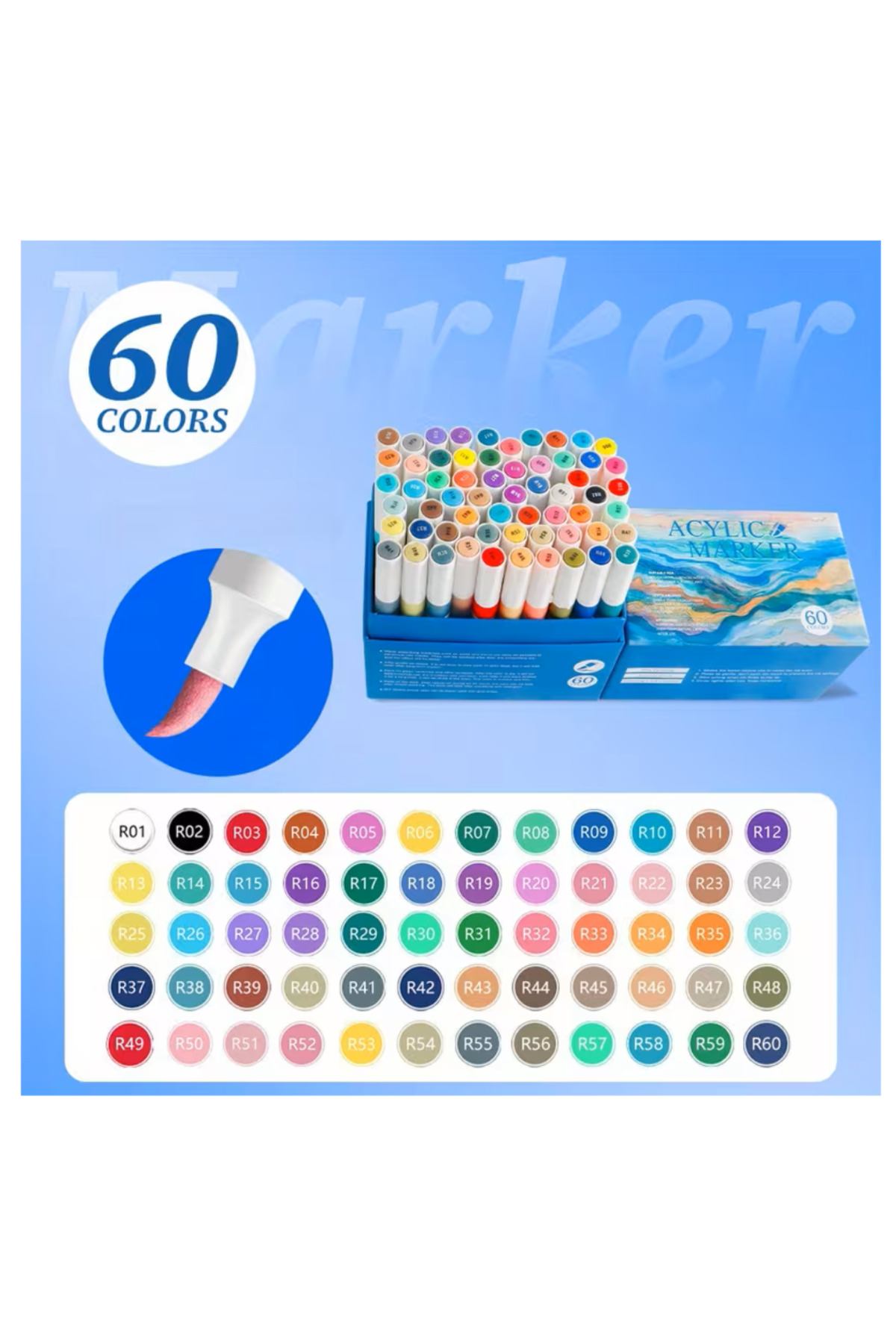Ümraniye Hobi Sanat Art Walker Akrilik Kalem Seti 60 Renk - Fiyatı
