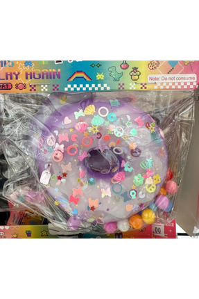 GLOW ACCESSORIES BAE Donut Pasta Yaldızlı Mor Sukuşi 10 Cm Oyuncak Slime