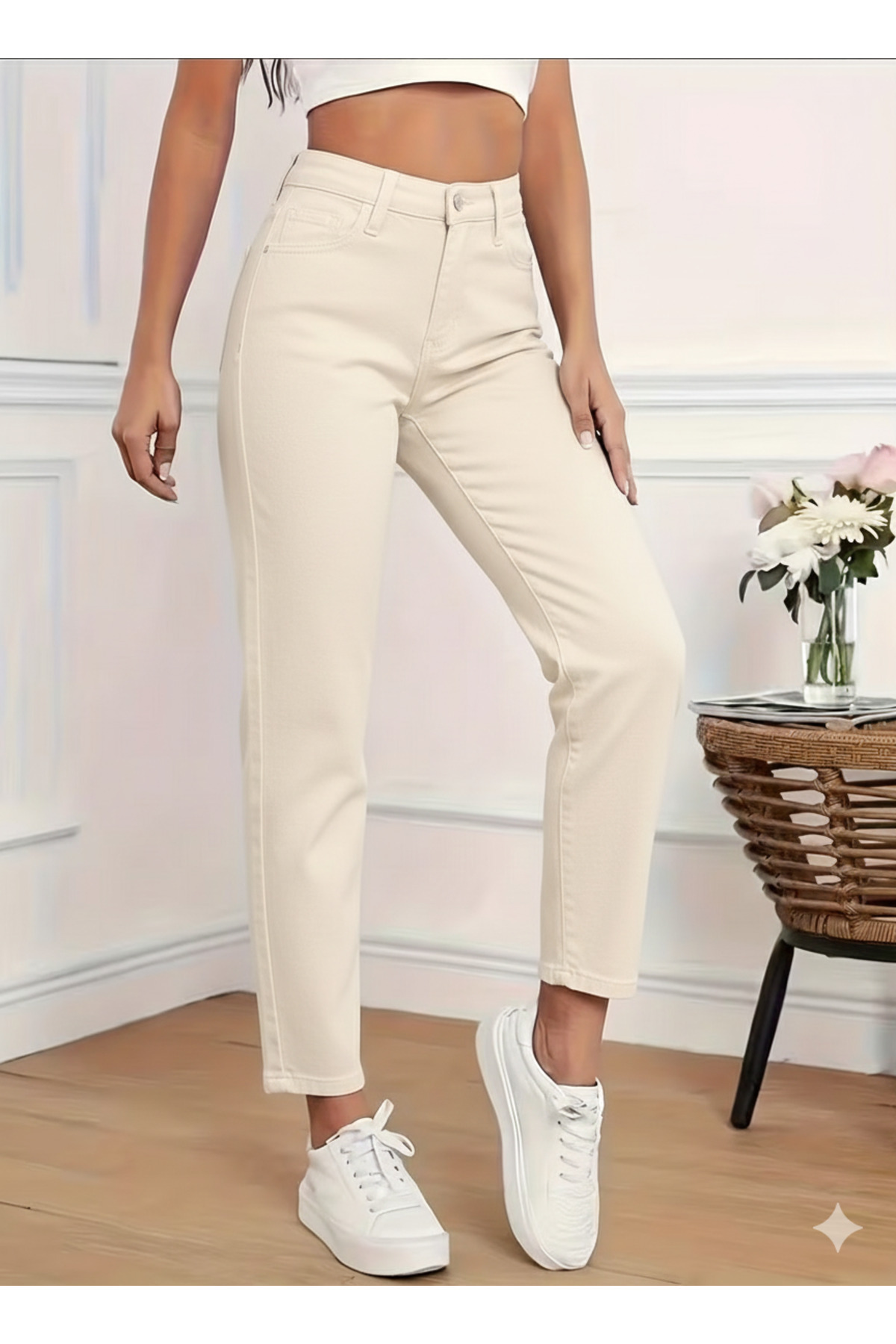 MAKRAS EXCLUSIVE  Astrid Kadın Jeans Boyfriend Mom Jean Yüksek Bel Denim Kot Pantolon - Görsel 2