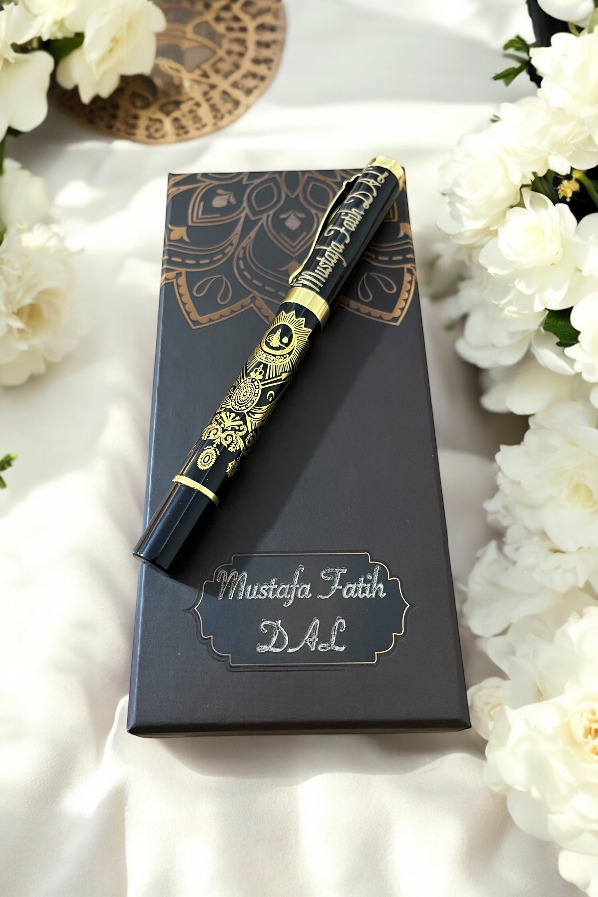 Personalized Ottoman Tugral Pen & Name Gift Box – Custom Design