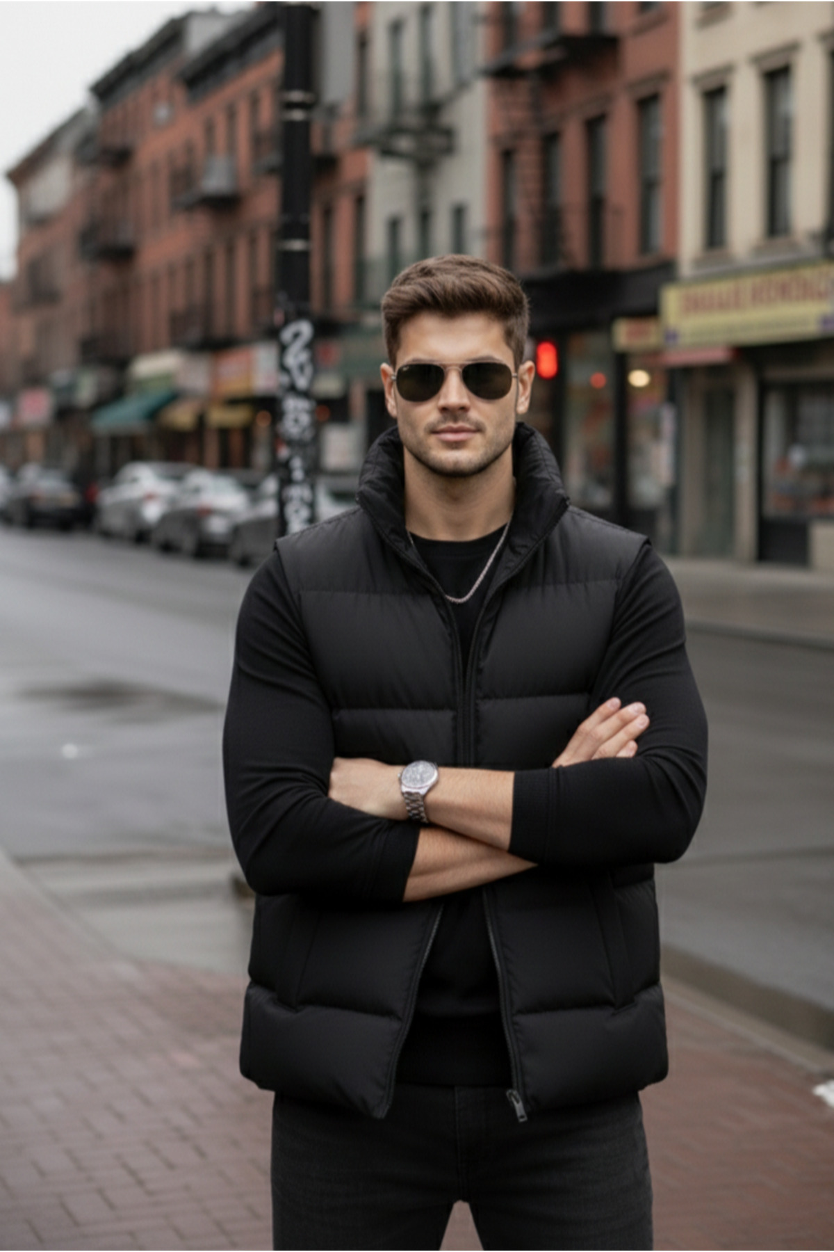 rota 360  Erkek Siyah Şişme Yelek | Regular Fit, Dik Yaka, Fermuarlı, Astarlı, Su ve Rüzgar Geçirmez - Görsel 3