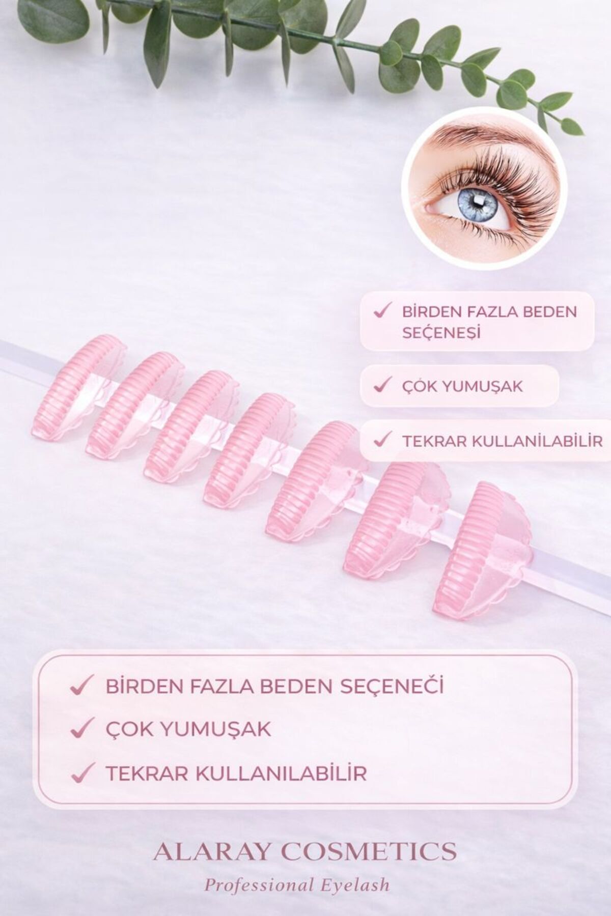 4 Çift Kendinden Yapışkanlı Akıllı Kirpik Lifting & Laminasyon Pedleri | S-M-L-XL — ALR-LFTPED — تصویر 6 از 7