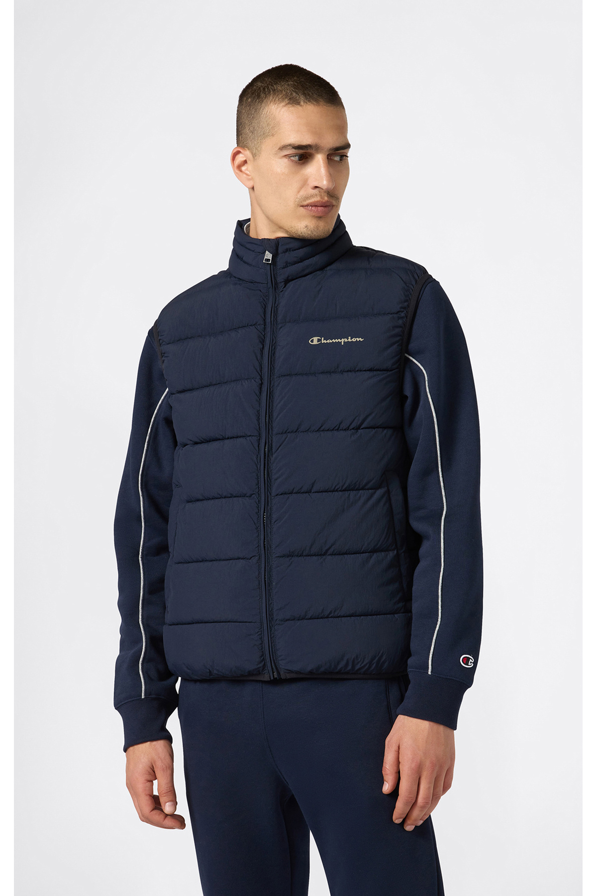 Champion Polyfilled Vest Erkek Lacivert Yelek - 221549-BS501