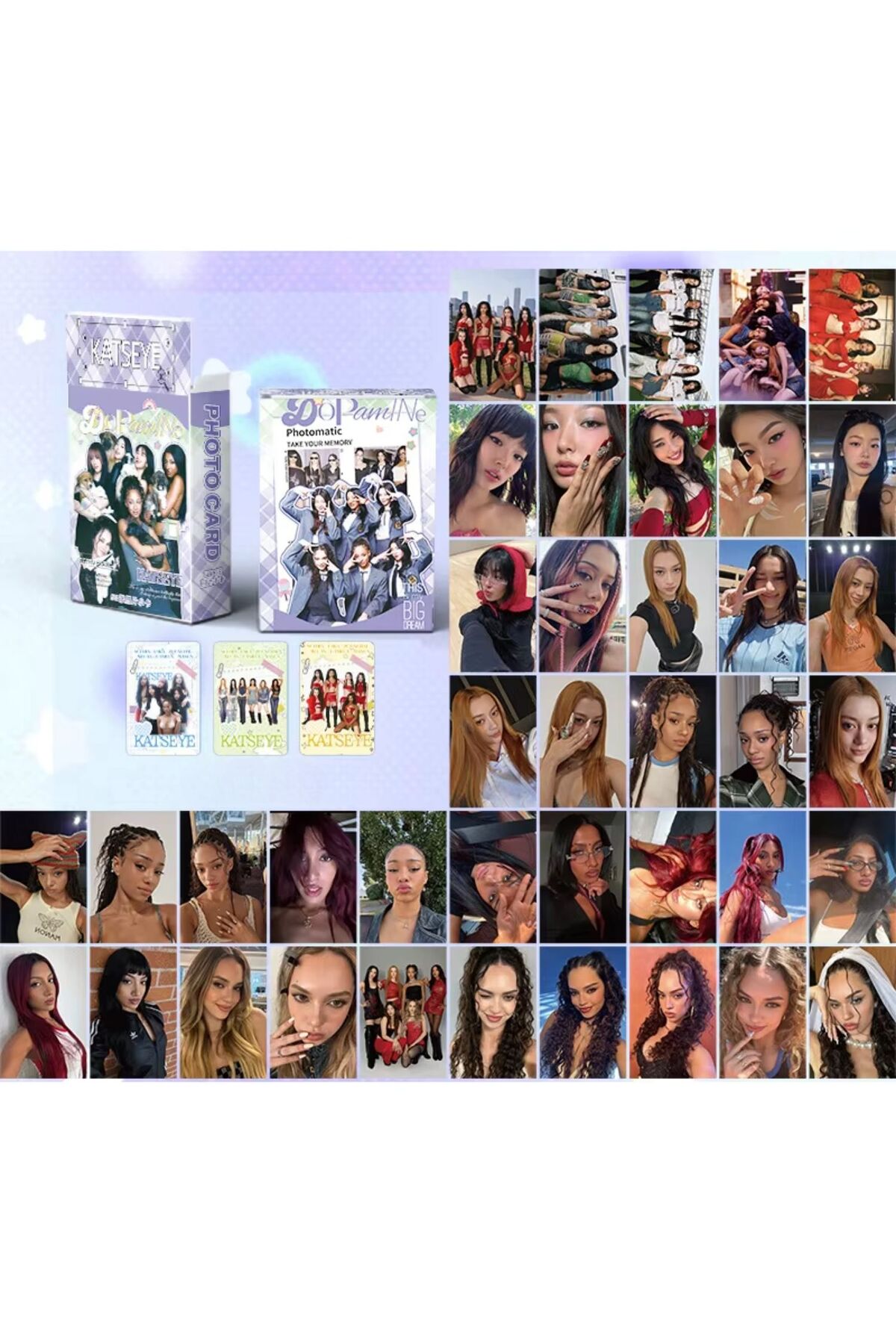 Kpop Dünyasi KATSEYE Çift Yön Baskılı Lomo Card Seti (50 Pcs