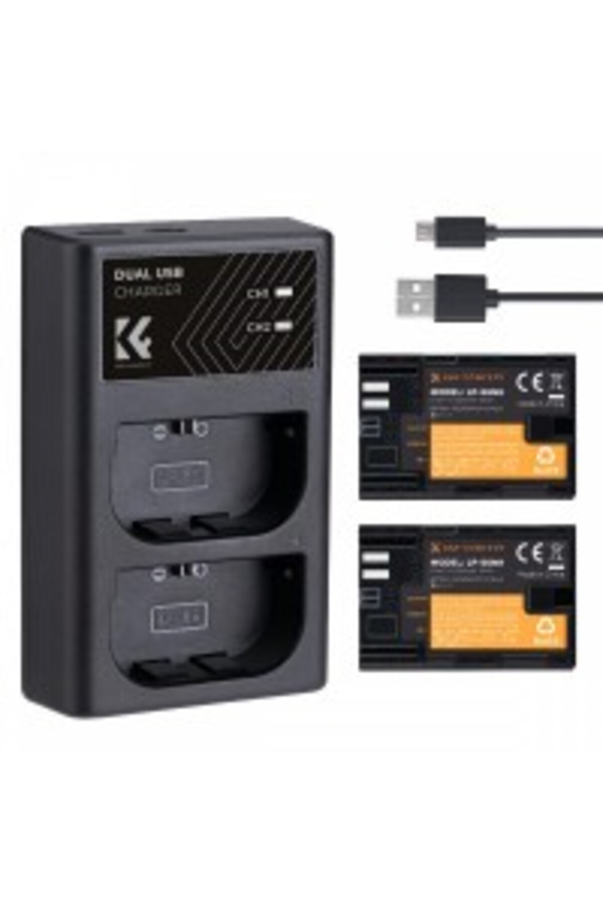 K&F Concept Batteria LP-E6NH 2600mAh Con Ricarica USB-C Diretta – Compatibile Con Canon EOS R5, 5D, 6D E 90D