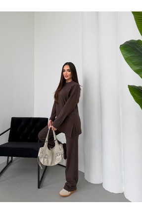 NEWORGINAL Kadın Pamuklu Rahat Kesim Gündelik Alt-Üst Takım