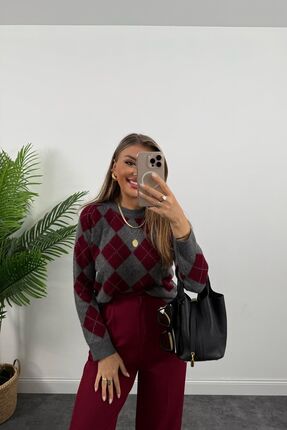 EGELİMODA Kısa Sakallı Triko Krop Kazak