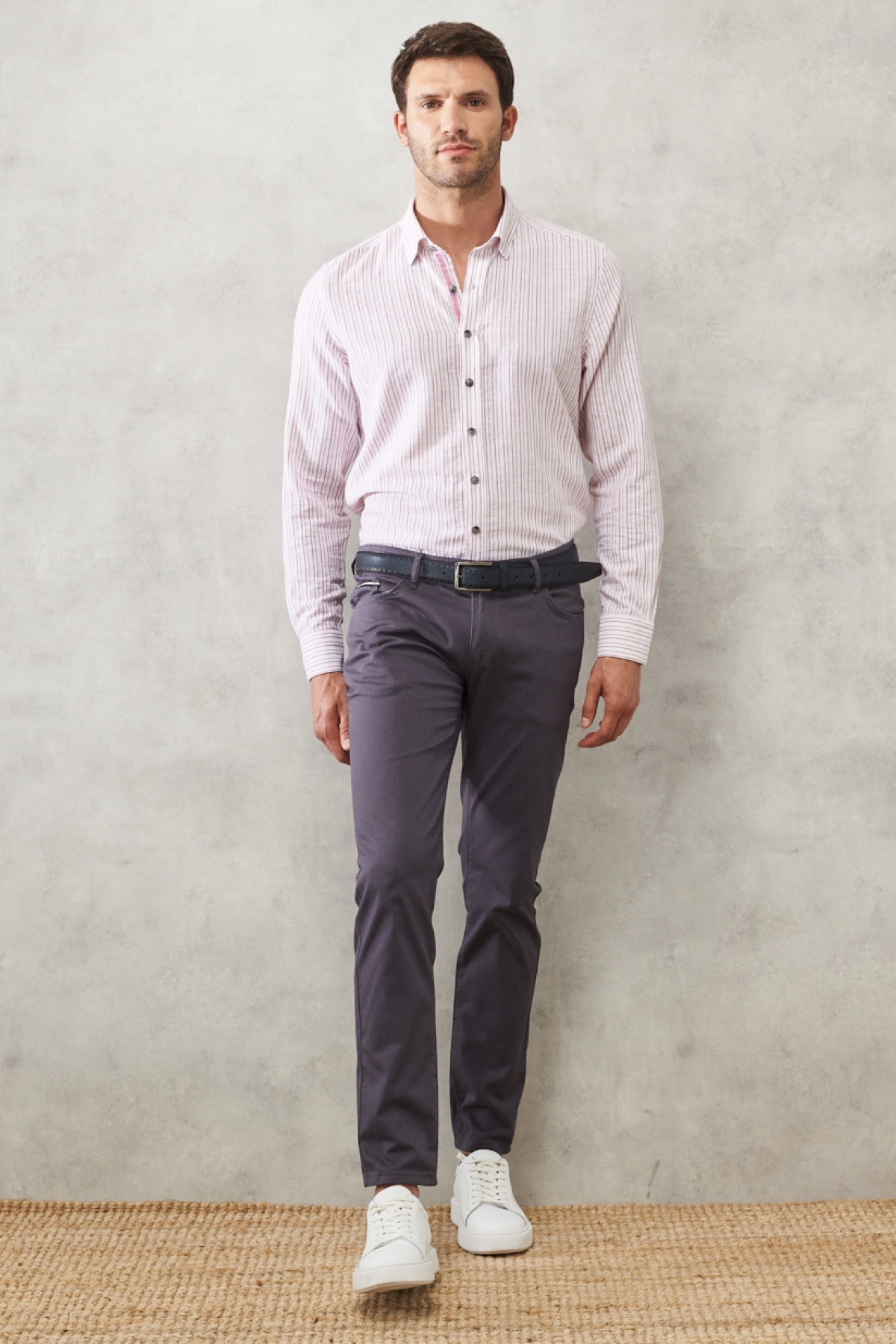 AC&Co / Altınyıldız Classics Füme Slim Fit Dar Kesim 5 Cep Esnek Chino Pantolon görsel 2