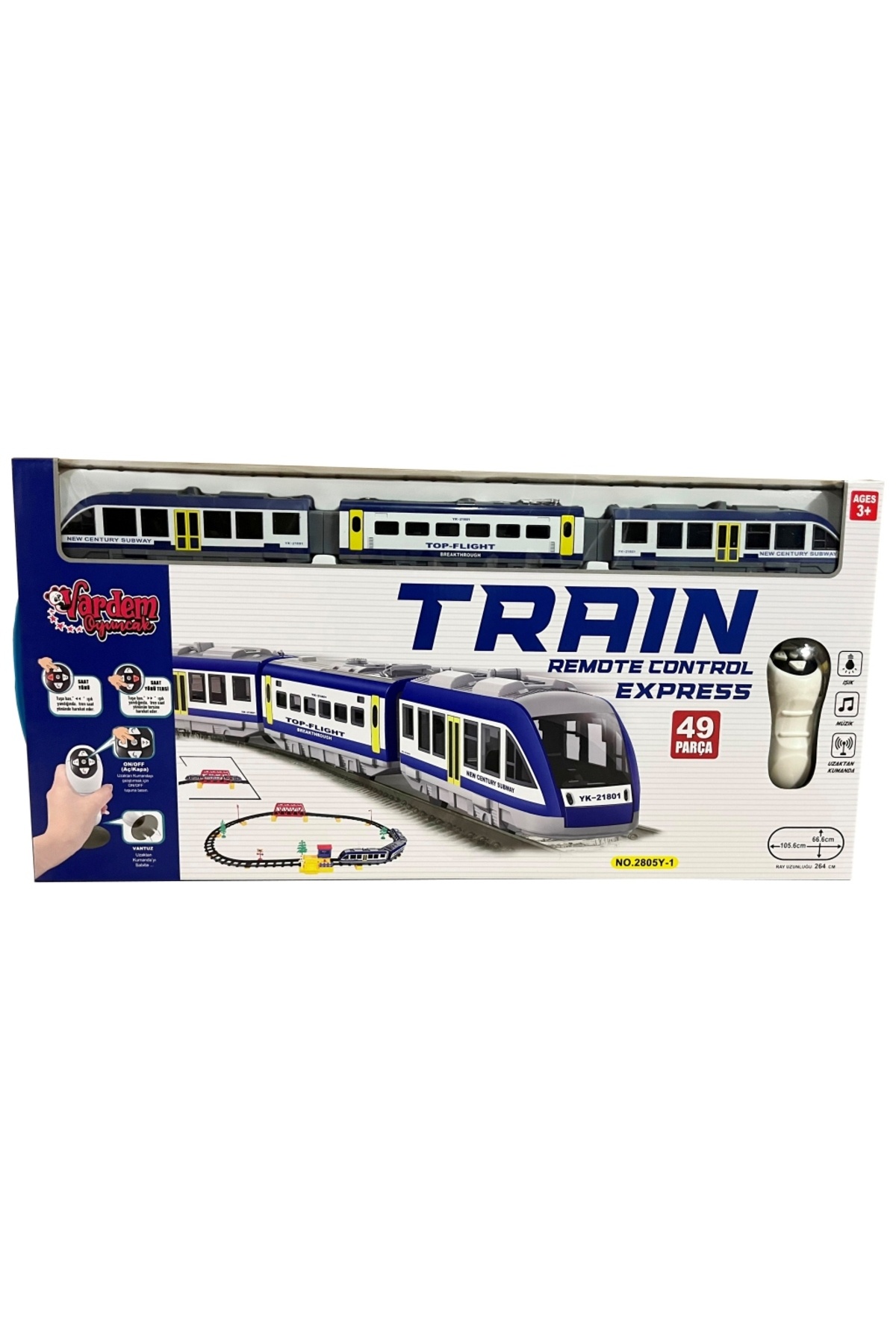 Vardem Uzaktan Kumandalı 49 Parça Işıklı 265 Cm Express Mavi Renk