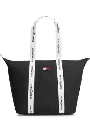 Tommy Hilfiger Kadın Marka Logolu Günlük Kullanıma Uygun Siyah El Çantası AW0...