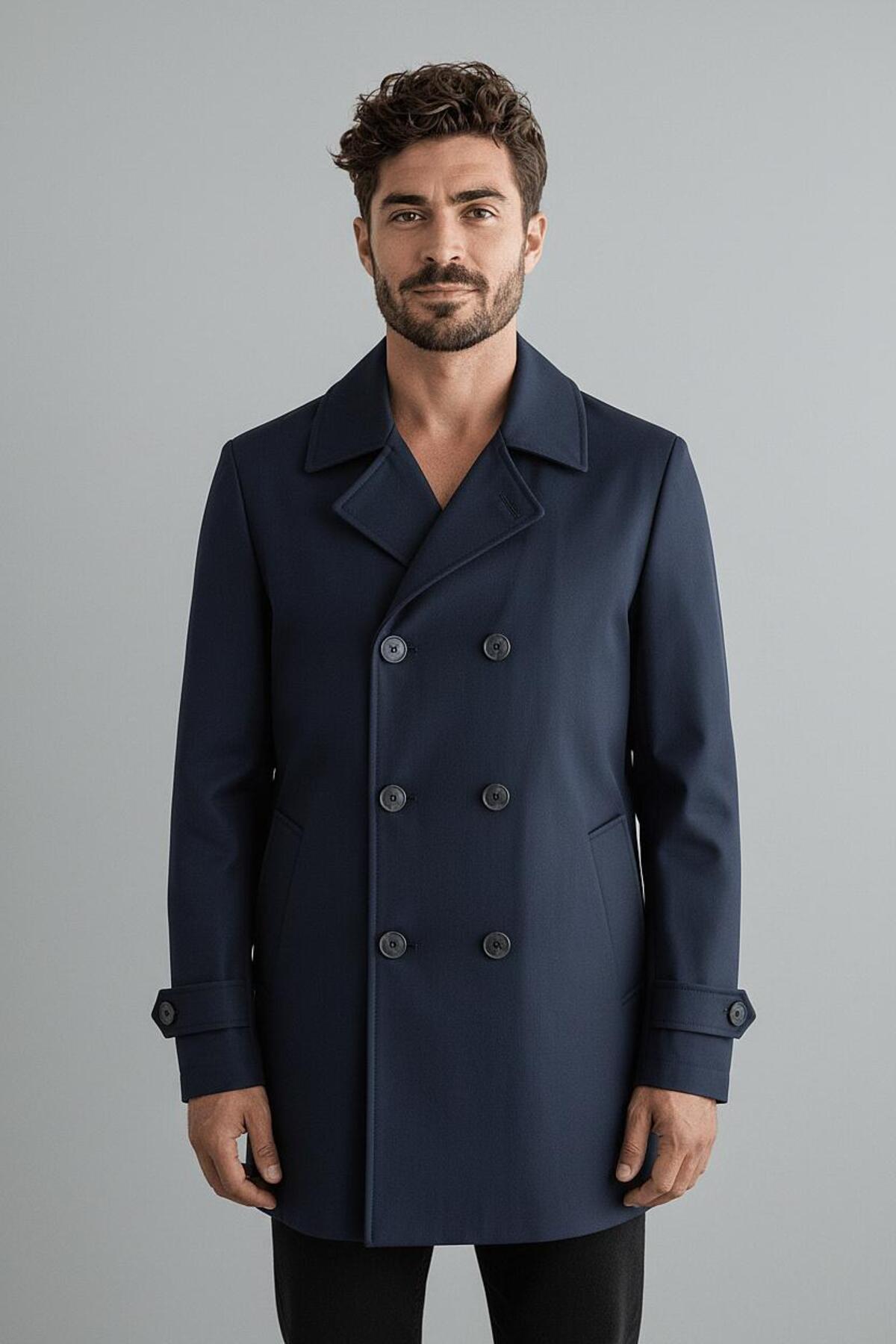 Karteks  ERKEK SU GEÇİRMEZ UZUN TRENÇKOT