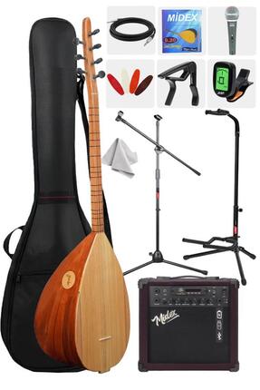 Yonka B-142K-AMP Amfili Kısa Sap Çınar Ağacı Kaliteli Saz Bağlama Seti