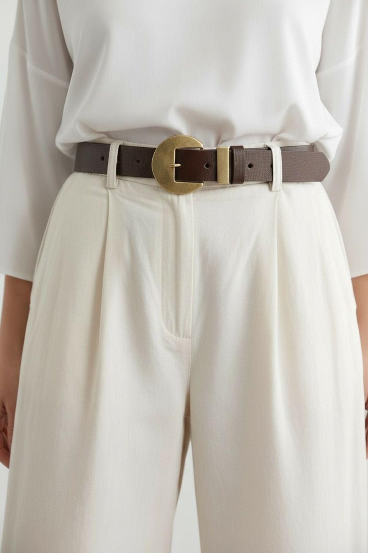 Kemerix  %100 Hakiki Deri Tasarım Antik Kaplamalı acı kahve kemer 2.8 cm - Görsel 5