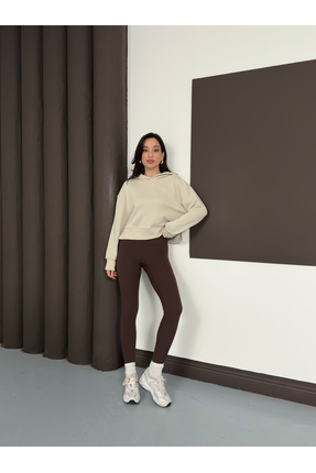 Ay Moda Collection Eteği Yırtmaçlı Kapüşonlu Kadın Sweatshirt