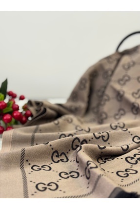 SMF G desenli ipek kaşmir çift taraflı şal