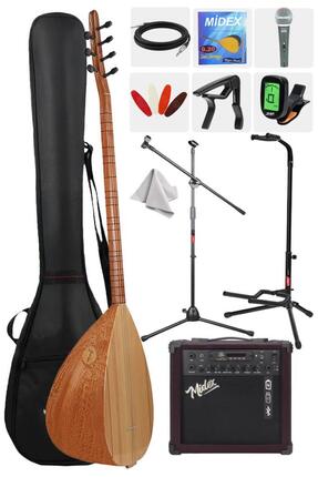 Yonka B-142U-AMP Amfili Uzun Sap Çınar Ağacı Kaliteli Saz Bağlama Seti